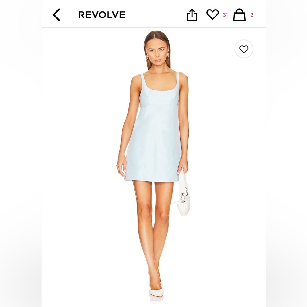 Amanda Uprichard Grady Dress In Baby Blue